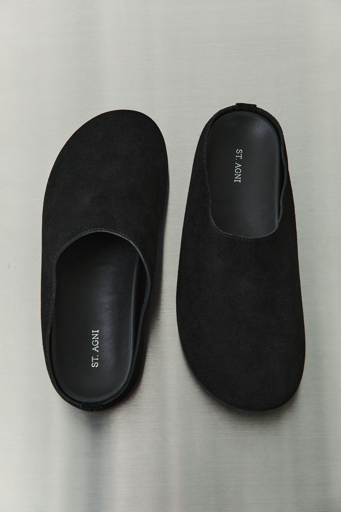 Suede Mule - Black