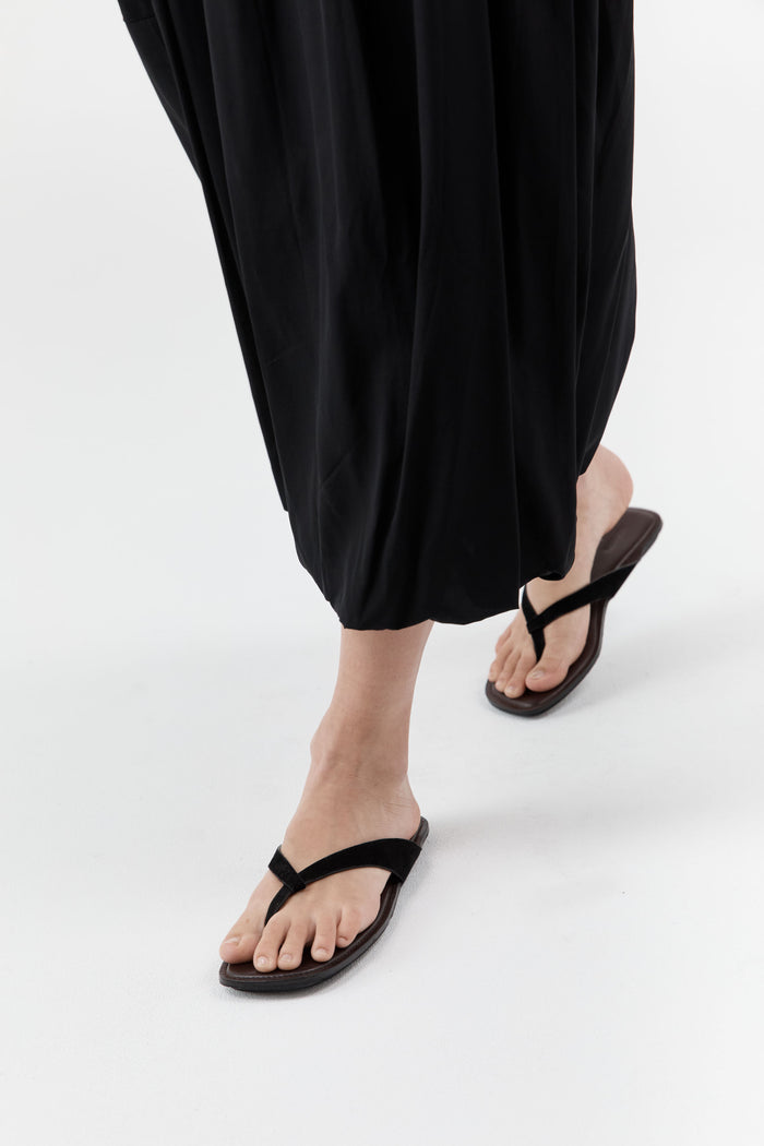 Suede Opanka Slide - Black/Coffee