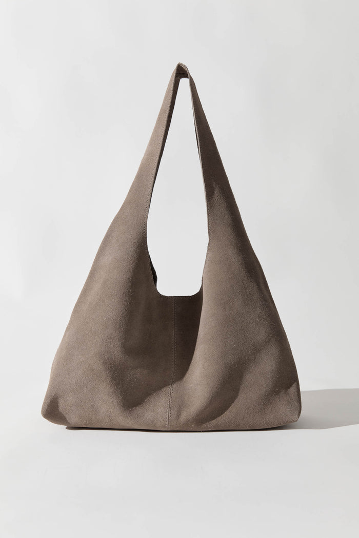 Suede Soft Bag - Pebble
