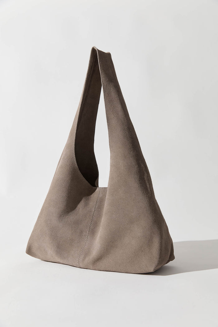 Suede Soft Bag - Pebble