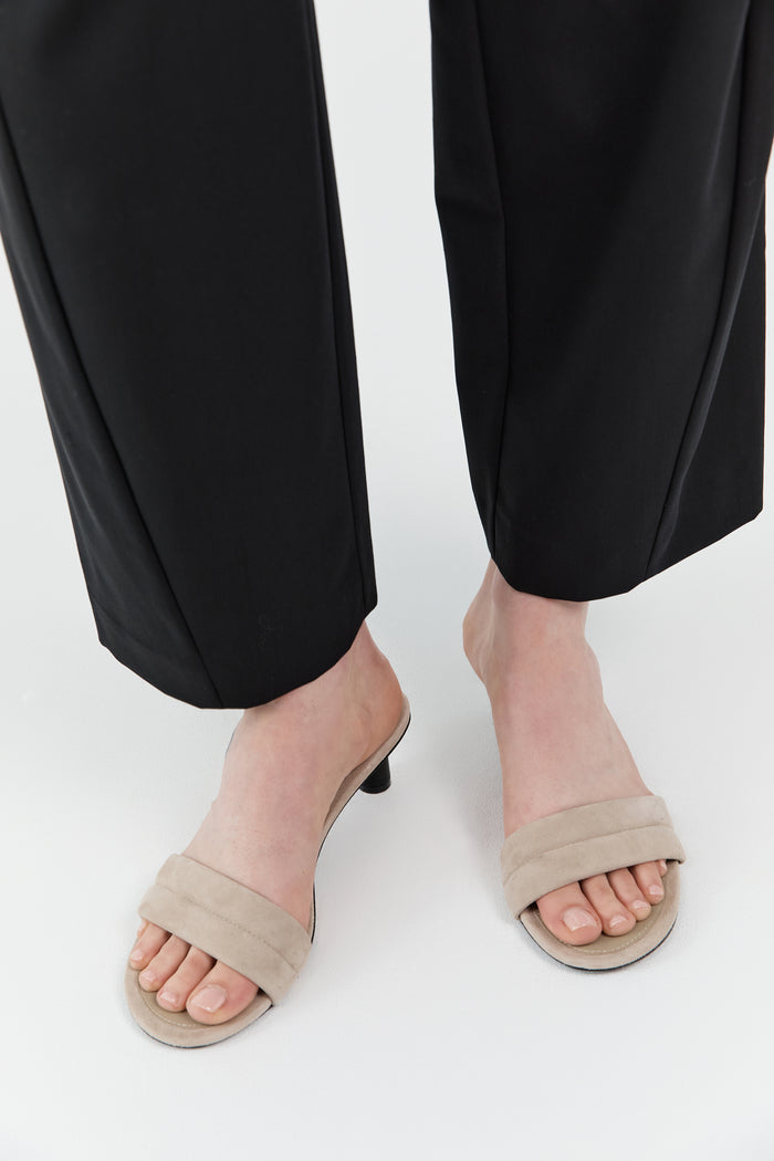 Suede Stitch Detail Heel - Rock