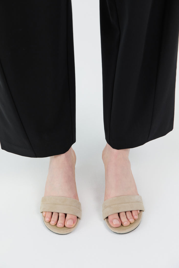 Suede Stitch Detail Heel - Rock