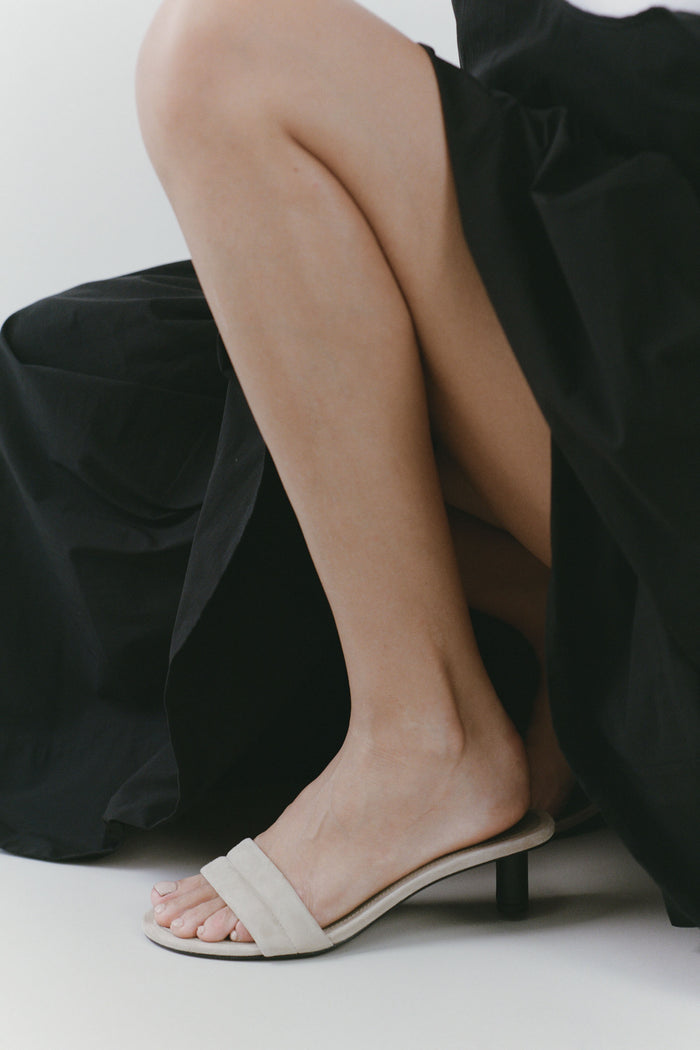 Suede Stitch Detail Heel - Rock