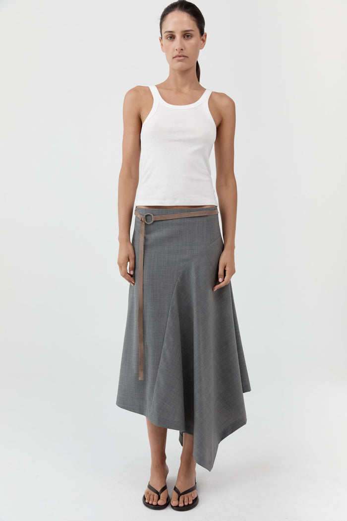 Suede Tie Belt - Almond
