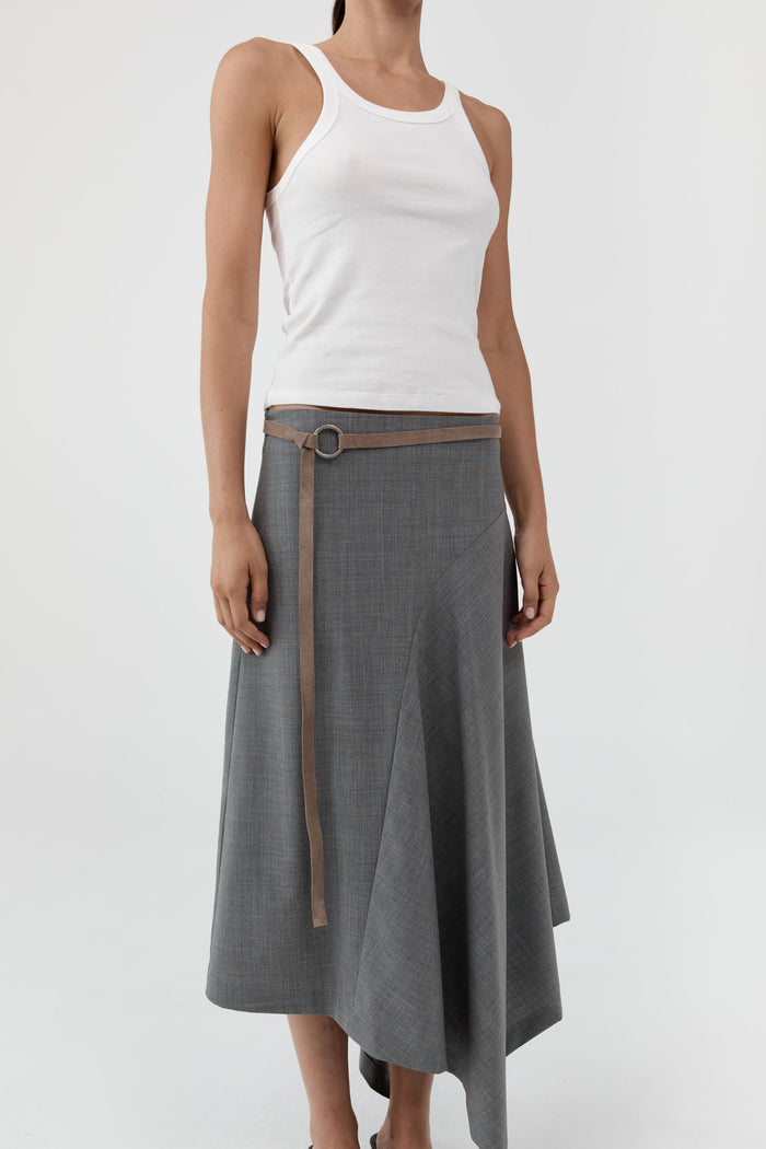 Suede Tie Belt - Almond