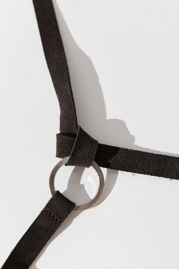 Suede Tie Belt - Coffee
