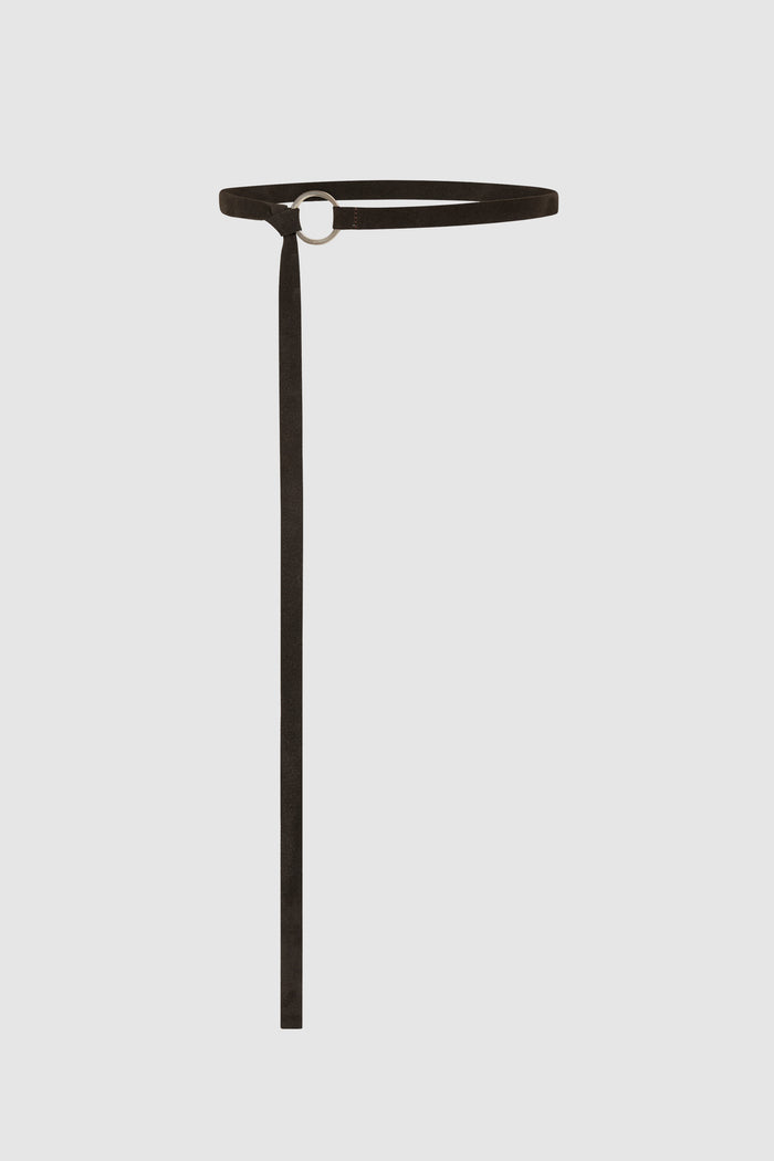 Suede Tie Belt - Coffee