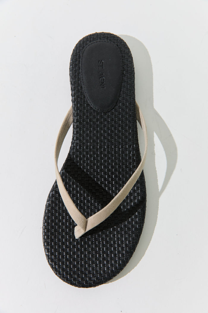 Suede Woven Flip Flop - Rock