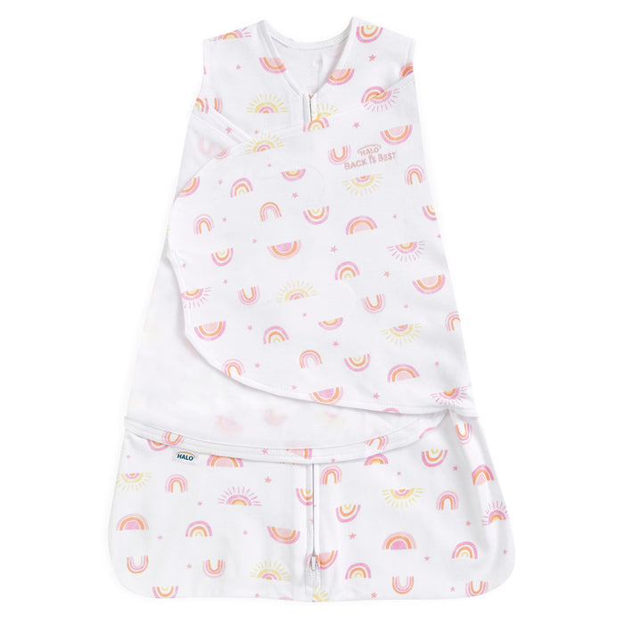 sleepsack swaddle cotton sunshine rainbows