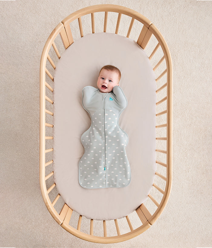 Swaddle Up™ 1.5 TOG Cotton Light Olive Mini Cloud