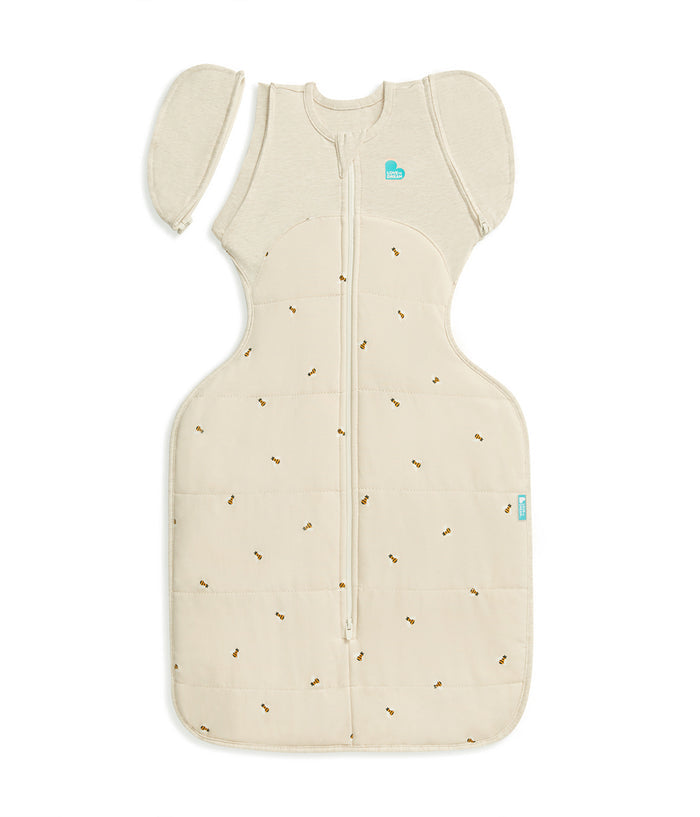 Swaddle Up™ 2-in-1 Early Roller Transition Bag 2.5 TOG Cotton Oatmeal Bees