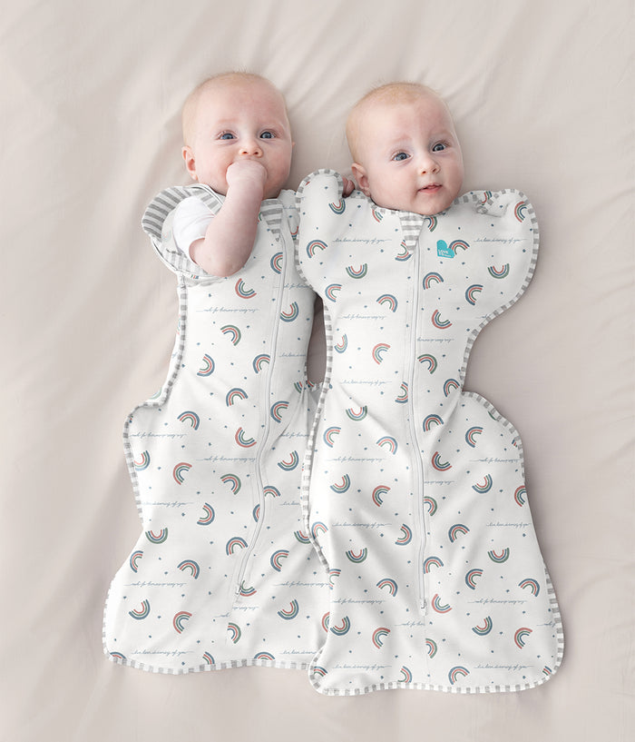 Swaddle Up™ 2-in-1 Transition Bag 1.0 TOG Cotton White Rainbow Dream