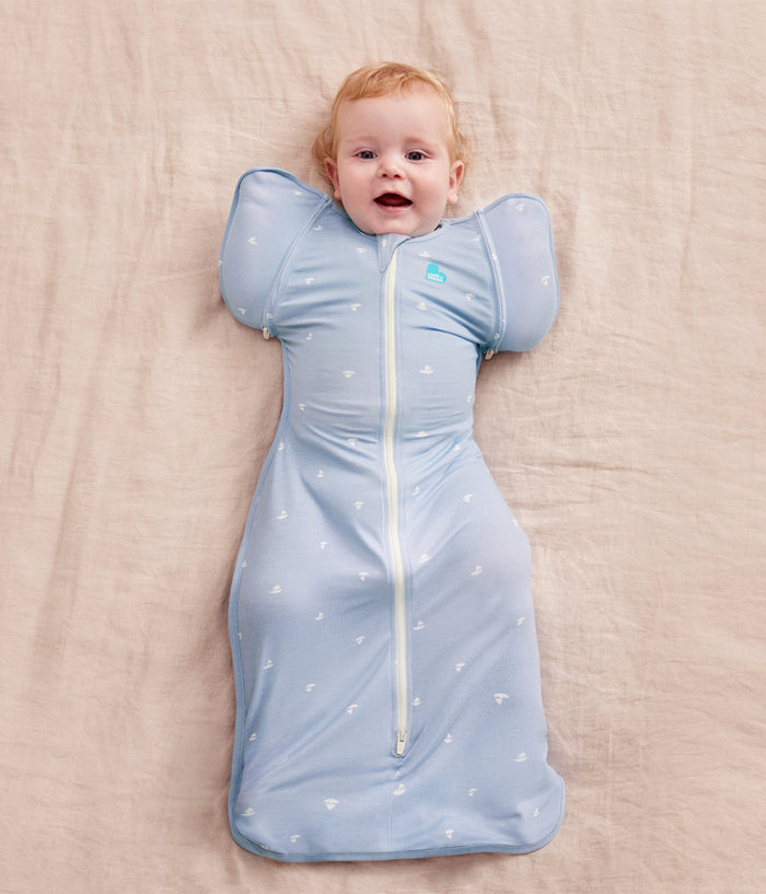 Swaddle Up™ 2-in-1 Transition Bag 1.0 TOG Viscose from Bamboo Mist Blue Boats