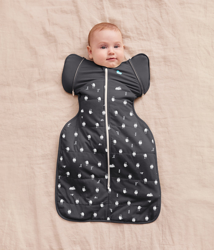 Swaddle Up™ 2-in-1 Transition Bag 2.5 TOG Organic Cotton/Merino Wool Charcoal Lamb's Best Friend