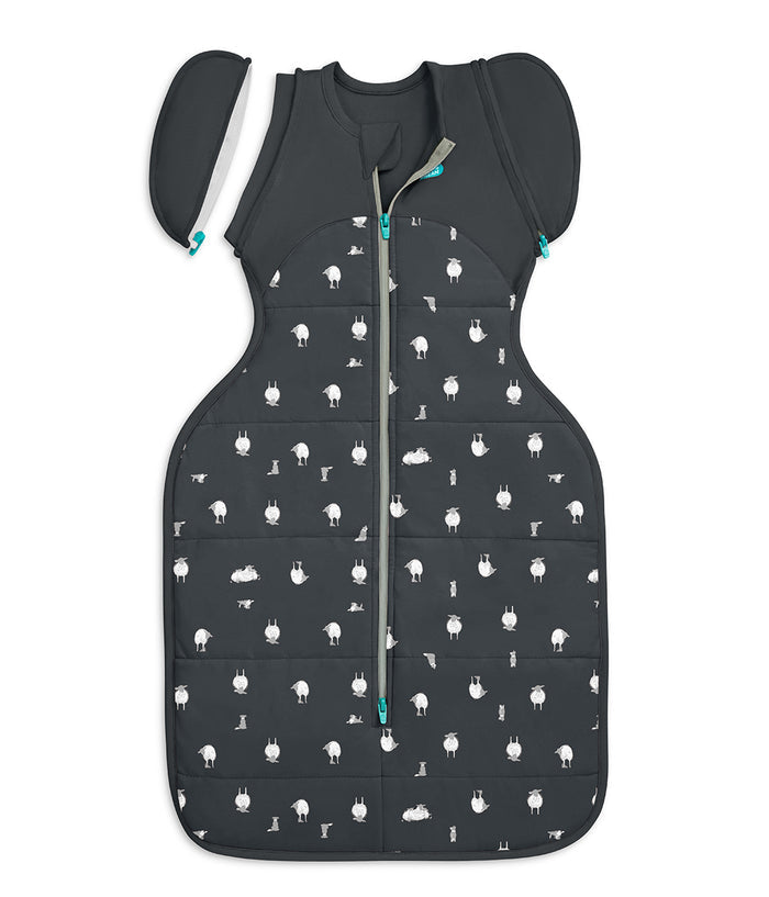 Swaddle Up™ 2-in-1 Transition Bag 2.5 TOG Organic Cotton/Merino Wool Charcoal Lamb's Best Friend