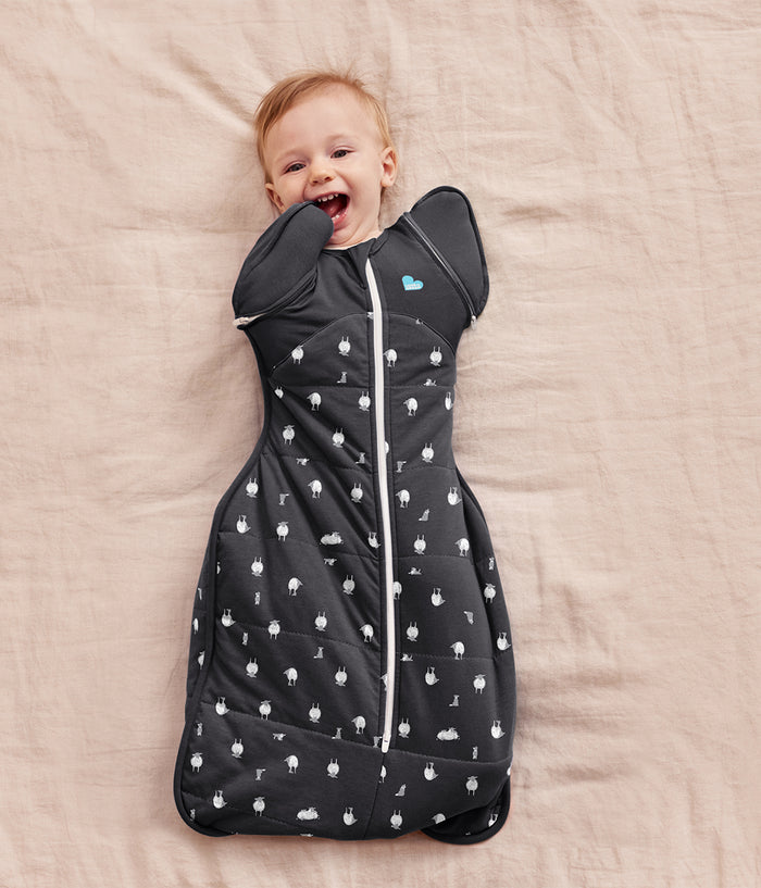 Swaddle Up™ 2-in-1 Transition Bag 2.5 TOG Organic Cotton/Merino Wool Charcoal Lamb's Best Friend