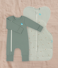 Swaddle Up™ & Babygrow Bundle | 2.5 TOG | Olive Bees | Deep Olive