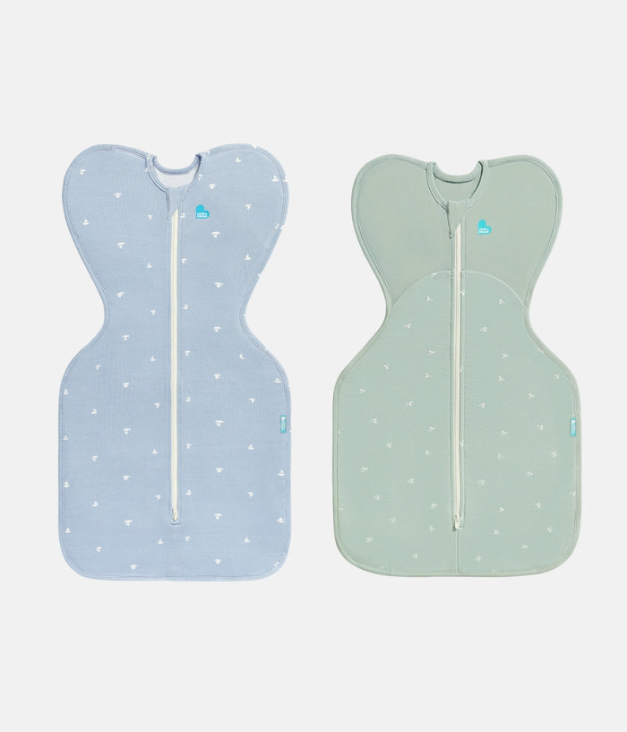 Swaddle Up Starter Bundle | 1.0 | 1.5 TOG | Mist Blue Boats | Olive Twigs