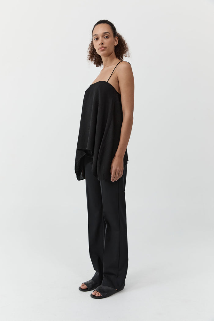 Textured Weave Cami - Black
