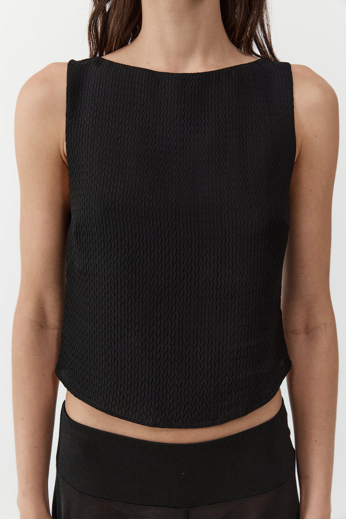 Textured Weave Top - Black