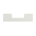 The Child Craft Toddler Guard Rail in Cloud White features a rectangular panel with a U-shaped notch at the top, designed to fit your crib, shown against a plain white background.