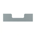 A simple gray rectangular shape with a rounded notch at the top center, mirroring the sleek design of the Child Craft Toddler Guard Rail in Nautical Gray, stands out against a plain white background.