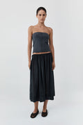 Transparent Midi Skirt - Black