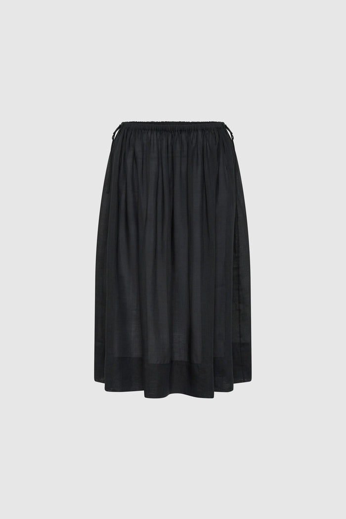 Transparent Midi Skirt - Black