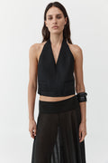Upside Down Halter Top - Black