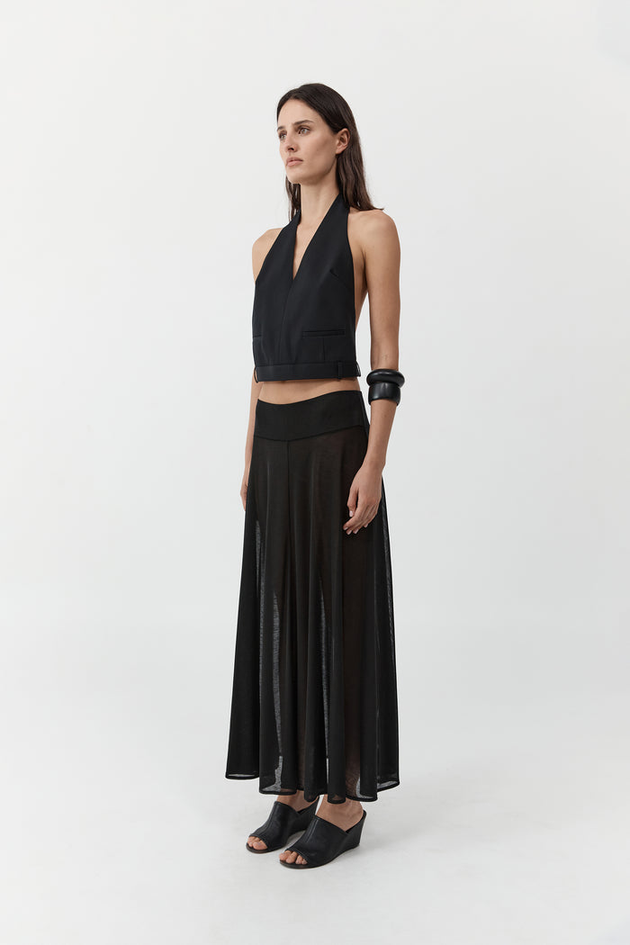 Upside Down Halter Top - Black