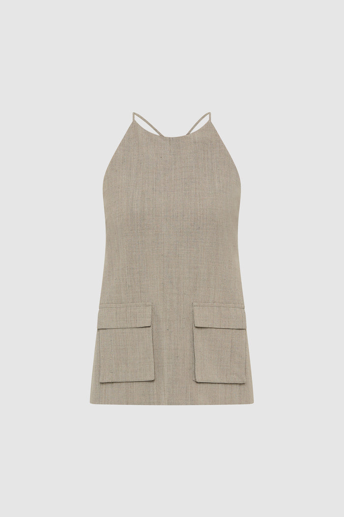 Utility Backless Top - Pebble Melange