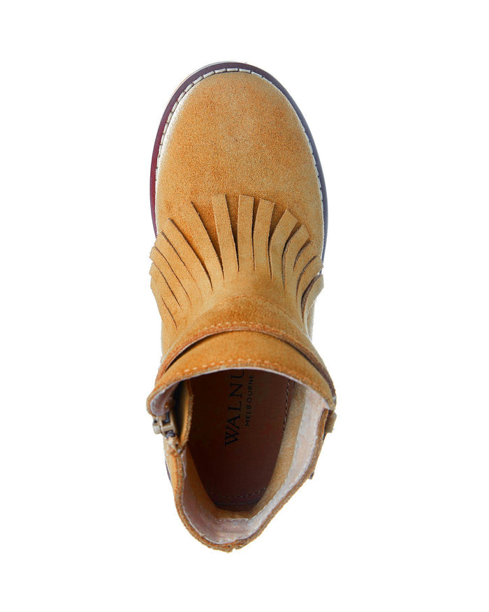 Walnut Becky Suede Fringe Boot - Tan
