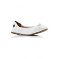 Walnut Catie Patent Ballet in White