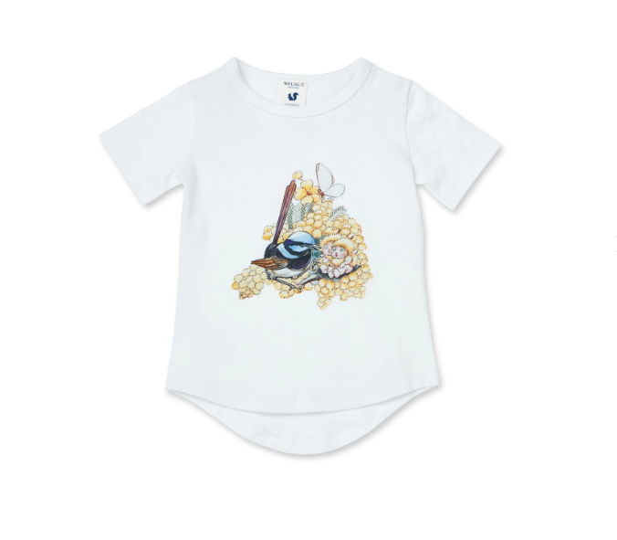 Walnut + May Gibbs Frankie P Tee - Wattle Wren (Size 000 - 4)