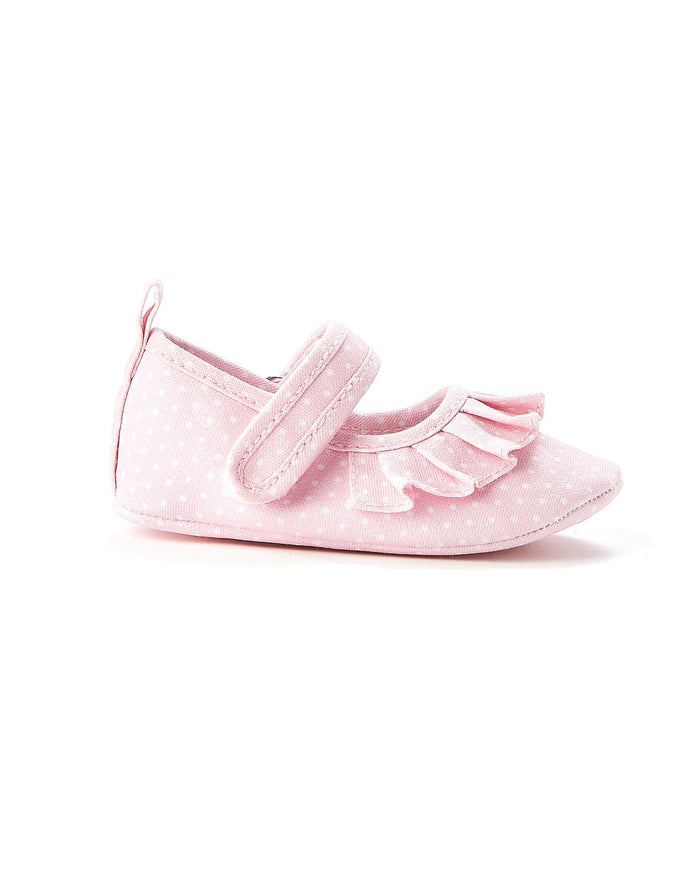 Walnut Mini MJ Frill Pink White Spot
