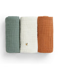 Wash Cloth 3 Pack Muslin Sage Bees