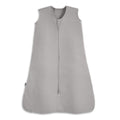 The HALO Wearable Blanket 100% Organic Cotton TOG 0.5 is a light gray, sleeveless baby sleep sack with a front zipper from neck to bottom, shown on a white background. Ideal for safe sleep.