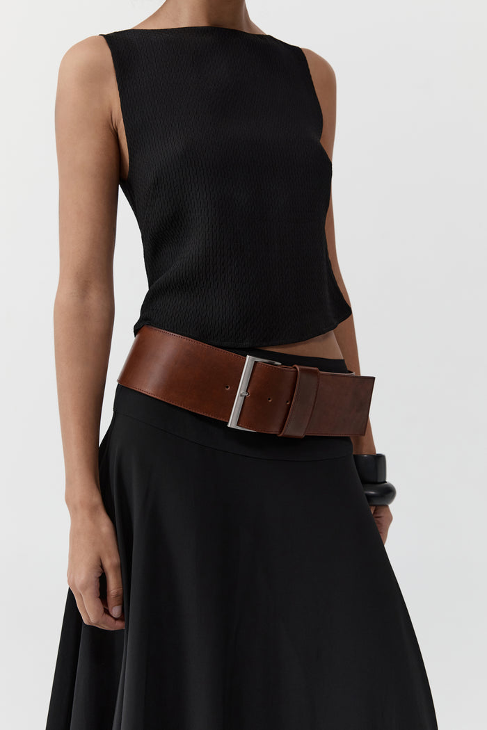 Wide Classic Belt - Chestnut