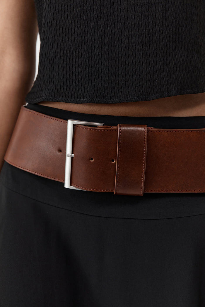 Wide Classic Belt - Chestnut