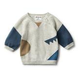 Wilson & Frenchy Steel Blue Speckle Jacquard Knitted Jumper