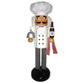 Wooden Chef Nutcracker Holding Wine Bottle