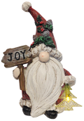 Woodland Gnome Holding Christmas Tree & Joy Sign