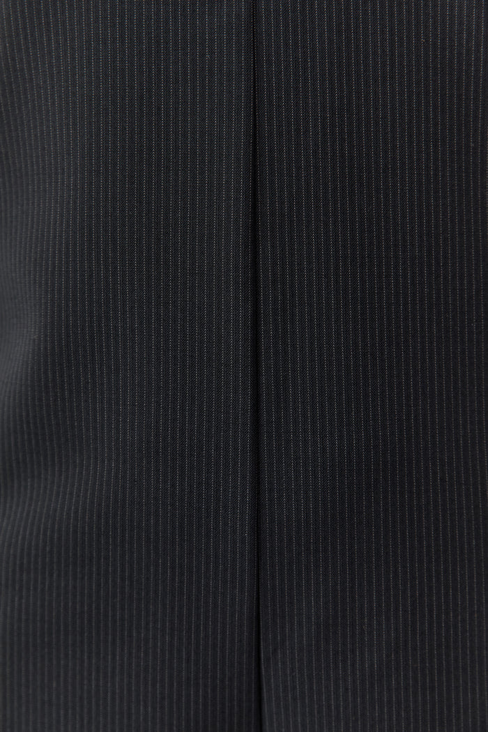 Wool Pinstripe Strapless Bodice - Fine Pinstripe