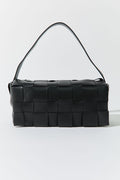 Woven Envelope Slim Tote - Black
