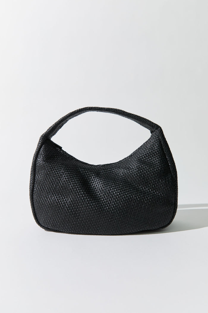 Woven Large Bon Bon Bag - Black