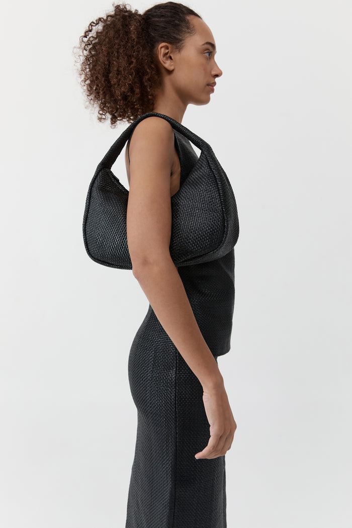Woven Large Bon Bon Bag - Black