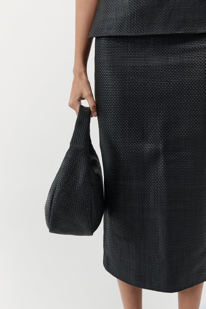 Woven Large Bon Bon Bag - Black