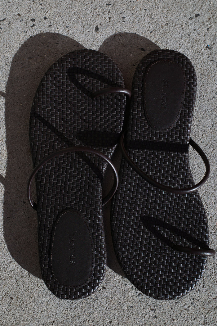 Woven Minimal Slide - Coffee