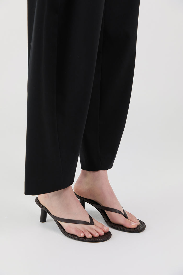 Woven Thong Heel - Coffee