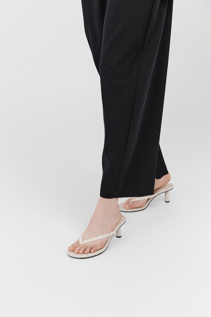 Woven Thong Heel - Ecru